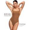 imageINLYRIC Womens Inbarely Square Neck Thong Bodysuit Sleeveless Tank Tops Slimming Backless Camisole for Going OutChipmunk