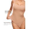 imageINLYRIC Womens Inbarely Square Neck Thong Bodysuit Sleeveless Tank Tops Slimming Backless Camisole for Going OutCream Coffee