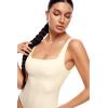 imageINLYRIC Womens Inbarely Square Neck Thong Bodysuit Sleeveless Tank Tops Slimming Backless Camisole for Going OutCreamywhite