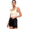 imageINLYRIC Womens Inbarely Square Neck Thong Bodysuit Sleeveless Tank Tops Slimming Backless Camisole for Going OutCreamywhite