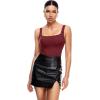 imageINLYRIC Womens Inbarely Square Neck Thong Bodysuit Sleeveless Tank Tops Slimming Backless Camisole for Going OutDark Red