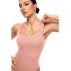 imageINLYRIC Womens Inbarely Square Neck Thong Bodysuit Sleeveless Tank Tops Slimming Backless Camisole for Going OutRose Tan