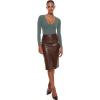 imageINLYRIC Womens Natrelax V Neck Long Sleeve Bodysuit Sexy Thong Body suits Tops Double LinedGrey Sage