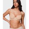imageINLYRIC Womens Sheer Demi Balconette Bra  Sexy Mesh Unlined Underwire See Through Demi BrasBeige