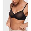 imageINLYRIC Womens Sheer Demi Balconette Bra  Sexy Mesh Unlined Underwire See Through Demi BrasBlack