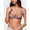 imageINLYRIC Womens Sheer Demi Balconette Bra  Sexy Mesh Unlined Underwire See Through Demi BrasBrown Purple