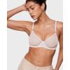 imageINLYRIC Womens Sheer Demi Balconette Bra  Sexy Mesh Unlined Underwire See Through Demi BrasCoconut White