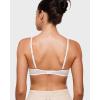 imageINLYRIC Womens Sheer Demi Balconette Bra  Sexy Mesh Unlined Underwire See Through Demi BrasCoconut White
