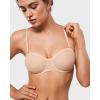 imageINLYRIC Womens Sheer Strapless Bras Mesh Sexy Unlined Plus Size See Through Bra Underwire Demi Mesh Non PaddedBeige  Size Up in Both the Band and Cup