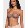 imageINLYRIC Womens Sheer Strapless Bras Mesh Sexy Unlined Plus Size See Through Bra Underwire Demi Mesh Non PaddedBrown Purple  Size Up in Both the Band and Cup