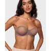 imageINLYRIC Womens Sheer Strapless Bras Mesh Sexy Unlined Plus Size See Through Bra Underwire Demi Mesh Non PaddedBrown Purple  Size Up in Both the Band and Cup