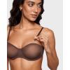 imageINLYRIC Womens Sheer Strapless Bras Mesh Sexy Unlined Plus Size See Through Bra Underwire Demi Mesh Non PaddedHazelnut  Size Up in Both the Band and Cup