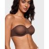 imageINLYRIC Womens Sheer Strapless Bras Mesh Sexy Unlined Plus Size See Through Bra Underwire Demi Mesh Non PaddedHazelnut  Size Up in Both the Band and Cup