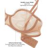 imageINLYRIC Womens Sheer Strapless Bras Mesh Sexy Unlined Plus Size See Through Bra Underwire Demi Mesh Non PaddedWarm Beige  Size Up in Both the Band and Cup