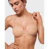 imageINLYRIC Womens Sheer Strapless Bras Mesh Sexy Unlined Plus Size See Through Bra Underwire Demi Mesh Non PaddedWarm Beige  Size Up in Both the Band and Cup