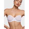 imageINLYRIC Womens Sheer Strapless Bras Mesh Sexy Unlined Plus Size See Through Bra Underwire Demi Mesh Non PaddedWhite  Size Up in Both the Band and Cup