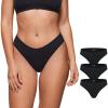 imageINLYRIC Womens Inbarely Soft Underwear  Cheeky Bikini High Cut Tagless Sexy Stretch Breathable Womens Panties 3 PackBlack 3pack