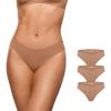 imageINLYRIC Womens Inbarely Soft Underwear  Cheeky Bikini High Cut Tagless Sexy Stretch Breathable Womens Panties 3 PackGravel 3pack