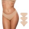 imageINLYRIC Womens Inbarely Soft Underwear  Cheeky Bikini High Cut Tagless Sexy Stretch Breathable Womens Panties 3 PackWarm Beige 3pack