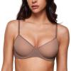 imageINLYRIC Womens Sheer Demi Balconette Bra  Sexy Mesh Unlined Underwire See Through Demi BrasBrown Purple
