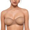 imageINLYRIC Womens Sheer Strapless Bras Mesh Sexy Unlined Plus Size See Through Bra Underwire Demi Mesh Non PaddedGravel Beige  Size Up in Both the Band and Cup