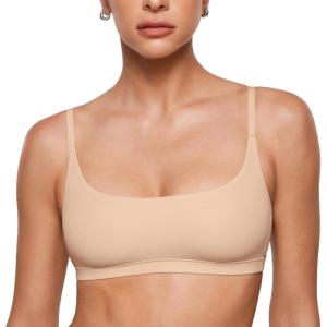 imageINLYRIC Womens Inbarely Plus Bralettes  No Underwire Unlined Support Soft Scoop Neck Cami Seamless BraletteBeige