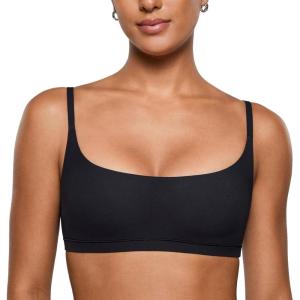 imageINLYRIC Womens Inbarely Plus Bralettes  No Underwire Unlined Support Soft Scoop Neck Cami Seamless BraletteBlack