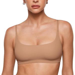 imageINLYRIC Womens Inbarely Plus Bralettes  No Underwire Unlined Support Soft Scoop Neck Cami Seamless BraletteGravel Beige
