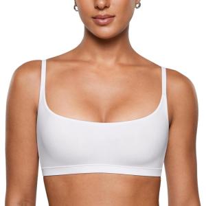 imageINLYRIC Womens Inbarely Plus Bralettes  No Underwire Unlined Support Soft Scoop Neck Cami Seamless BraletteWhite