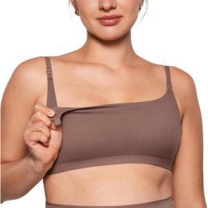 imageINLYRIC Womens Inbarely Soft Nursing Bras Unlined Bralettes Maternity Bra for Breastfeeding Unpadded Comfy Sleep SeamlessBrown Purple