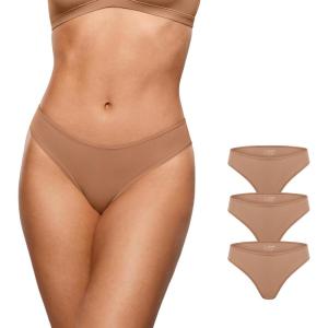 imageINLYRIC Womens Inbarely Soft Underwear  Cheeky Bikini High Cut Tagless Sexy Stretch Breathable Womens Panties 3 PackGravel 3pack
