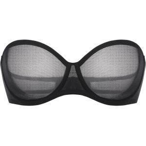 imageINLYRIC Womens Sheer Strapless Bras Mesh Sexy Unlined Plus Size See Through Bra Underwire Demi Mesh Non PaddedBlack  Size Up in Both the Band and Cup