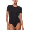 imageINLYRIC Womens Inbarely Soft Short Sleeve Tops Crew Neck Summer Going Out Tees Basic Slim Fitted Breathable TShirt