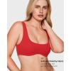 imageINLYRIC Womens Natrelax Bralette with Support Double Lined Seamless Sexy Sports Bras for Low Impact YogaDeep Red