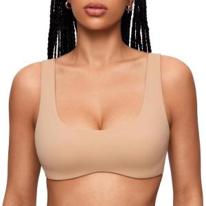 imageINLYRIC Womens Natrelax Bralette with Support Double Lined Seamless Sexy Sports Bras for Low Impact YogaNatural