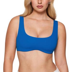 imageINLYRIC Womens Natrelax Bralette with Support Double Lined Seamless Sexy Sports Bras for Low Impact YogaSparkle Blue