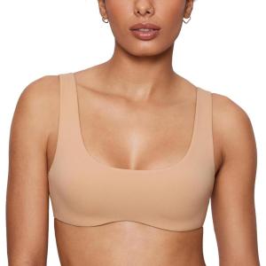 imageINLYRIC Womens Natrelax Bralette with Support Double Lined Seamless Sexy Sports Bras for Low Impact YogaWarm Beige