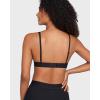 imageINLYRIC Womens Cotton Plunge Bralette  Sexy Unlined Triangle Breathable Wireless Stretch No Padding Deep V BraBlack