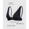 imageINLYRIC Womens Cotton Plunge Bralette  Sexy Unlined Triangle Breathable Wireless Stretch No Padding Deep V BraBlack