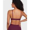 imageINLYRIC Womens Cotton Plunge Bralette  Sexy Unlined Triangle Breathable Wireless Stretch No Padding Deep V BraGrape Wine
