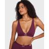 imageINLYRIC Womens Cotton Plunge Bralette  Sexy Unlined Triangle Breathable Wireless Stretch No Padding Deep V BraGrape Wine