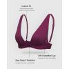 imageINLYRIC Womens Cotton Plunge Bralette  Sexy Unlined Triangle Breathable Wireless Stretch No Padding Deep V BraGrape Wine
