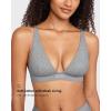 imageINLYRIC Womens Cotton Plunge Bralette  Sexy Unlined Triangle Breathable Wireless Stretch No Padding Deep V BraHeather Carbon