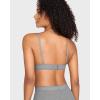 imageINLYRIC Womens Cotton Plunge Bralette  Sexy Unlined Triangle Breathable Wireless Stretch No Padding Deep V BraHeather Carbon
