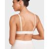 imageINLYRIC Womens Cotton Plunge Bralette  Sexy Unlined Triangle Breathable Wireless Stretch No Padding Deep V BraIceland White