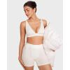 imageINLYRIC Womens Cotton Plunge Bralette  Sexy Unlined Triangle Breathable Wireless Stretch No Padding Deep V BraIceland White