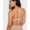 imageINLYRIC Womens Cotton Plunge Bralette  Sexy Unlined Triangle Breathable Wireless Stretch No Padding Deep V BraNatural