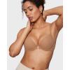 imageINLYRIC Womens Push Up Bra Front Closure Bras Supportive Tshirt Demi Plunge Underwire Bra Inbarely Plus CollectionGravel Beige
