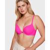 imageINLYRIC Womens Push Up Bra Front Closure Bras Supportive Tshirt Demi Plunge Underwire Bra Inbarely Plus CollectionRose Shocking