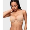 imageINLYRIC Womens Push Up Bra Front Closure Bras Supportive Tshirt Demi Plunge Underwire Bra Inbarely Plus CollectionWarm Beige
